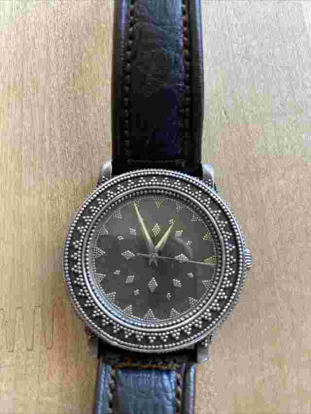 John Hardy  Sterling Watch Swiss 4874 Made with  Brown Leather Band