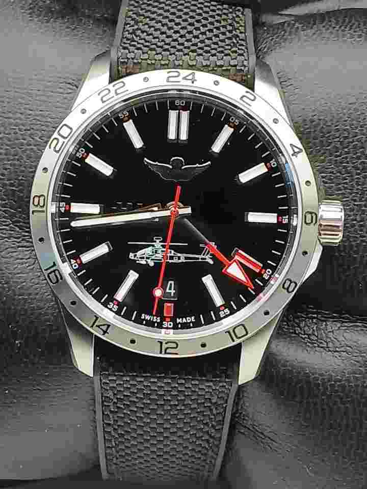 Limited Edition Christopher Ward C63 Sapphire GMT ×AH 64 APACHE WATCH