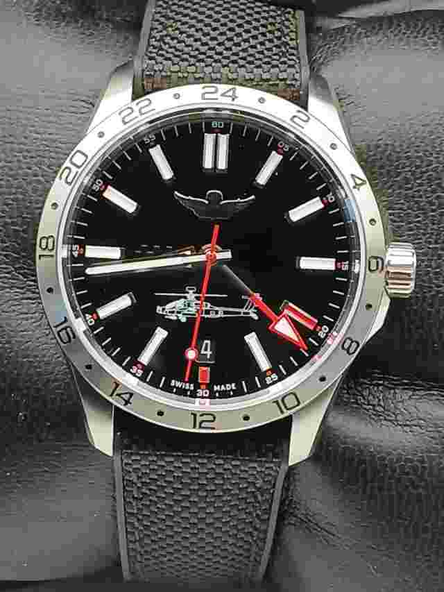 Limited Edition Christopher Ward C63 Sapphire GMT ×AH 64 APACHE WATCH