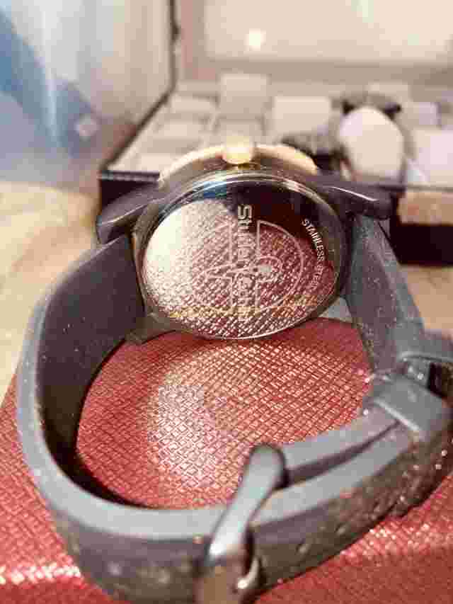 Studer Schild Watch Black Rubber Silicone Strap 49mm Case Quartz Movement.