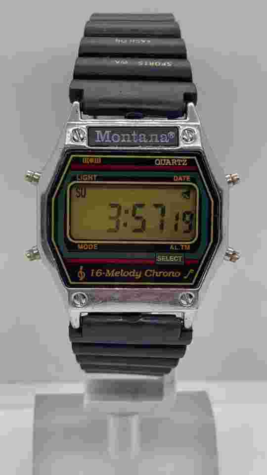 Montana 16 Malody Chronograph Wrist Watch Vintage Light Quartz Alarm Date