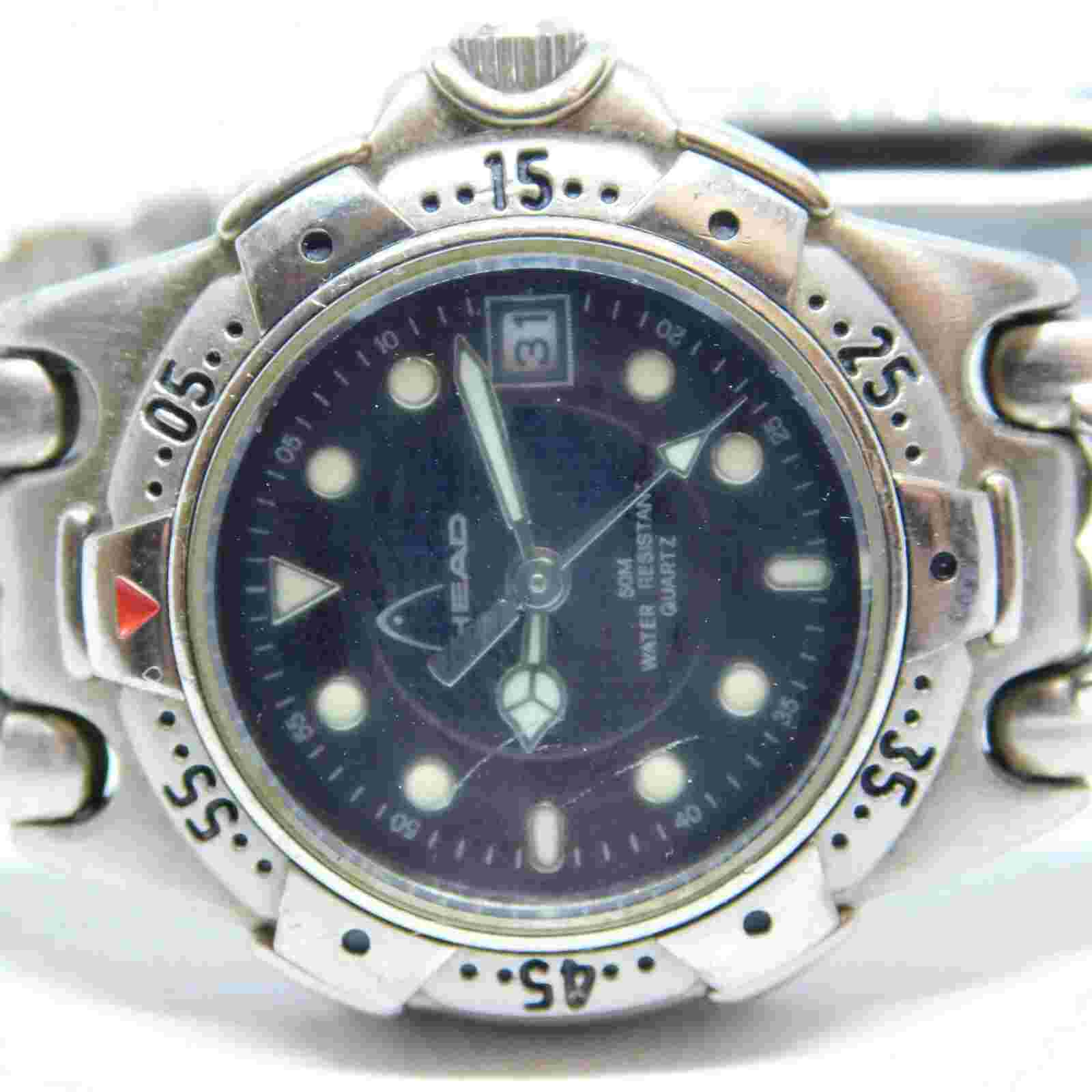 HEAD HD 701 BLBT Silver Tone Quartz Analog Women's Watch Sz. 5 3/4"