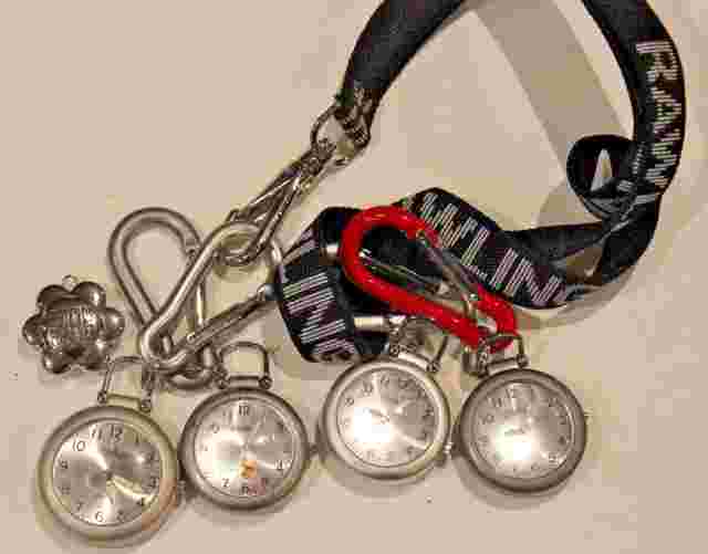 Lot Of 5 Analog Quartz Pocket Watches, For Parts or Repair / As shown