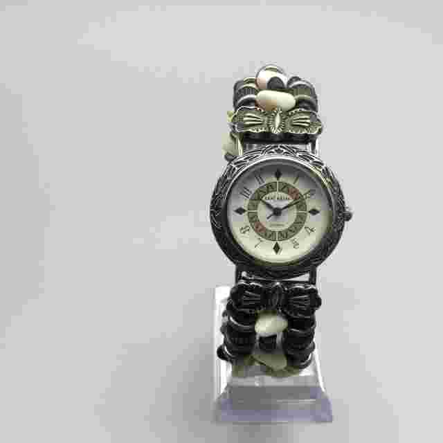 LA Express Southwest Watch Women 32mm Silver Tone Beaded Band New Battery 6.75"