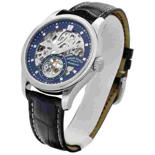 Armand Nicolet A622AAA-BU-P713BU2 Skeleton Blue Leather Manual Wind Men's Watch