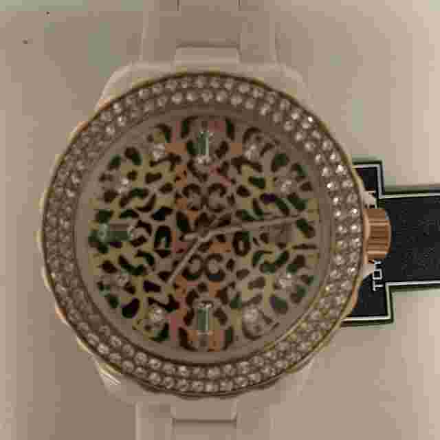 MWT/ToyWatch TS08WH -White  Safari - Swarovski Crystal Bezel -no Box included