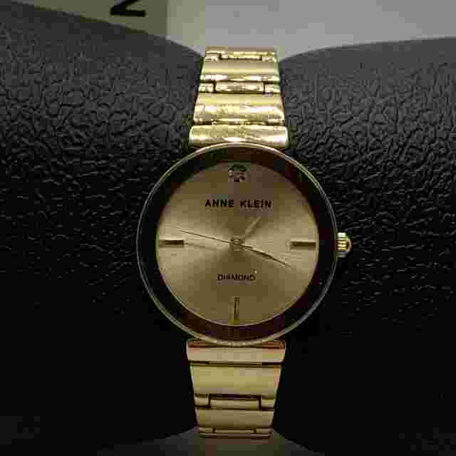 Anne Klein 12434 Women's Gold Band Analog Dial Quartz Genuine Wrist Watch Ga31