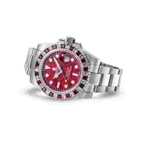 A BATHING APE Men's Watch TYPE 1 BAPEX CRYSTAL STONE COLOR BURGUNDY