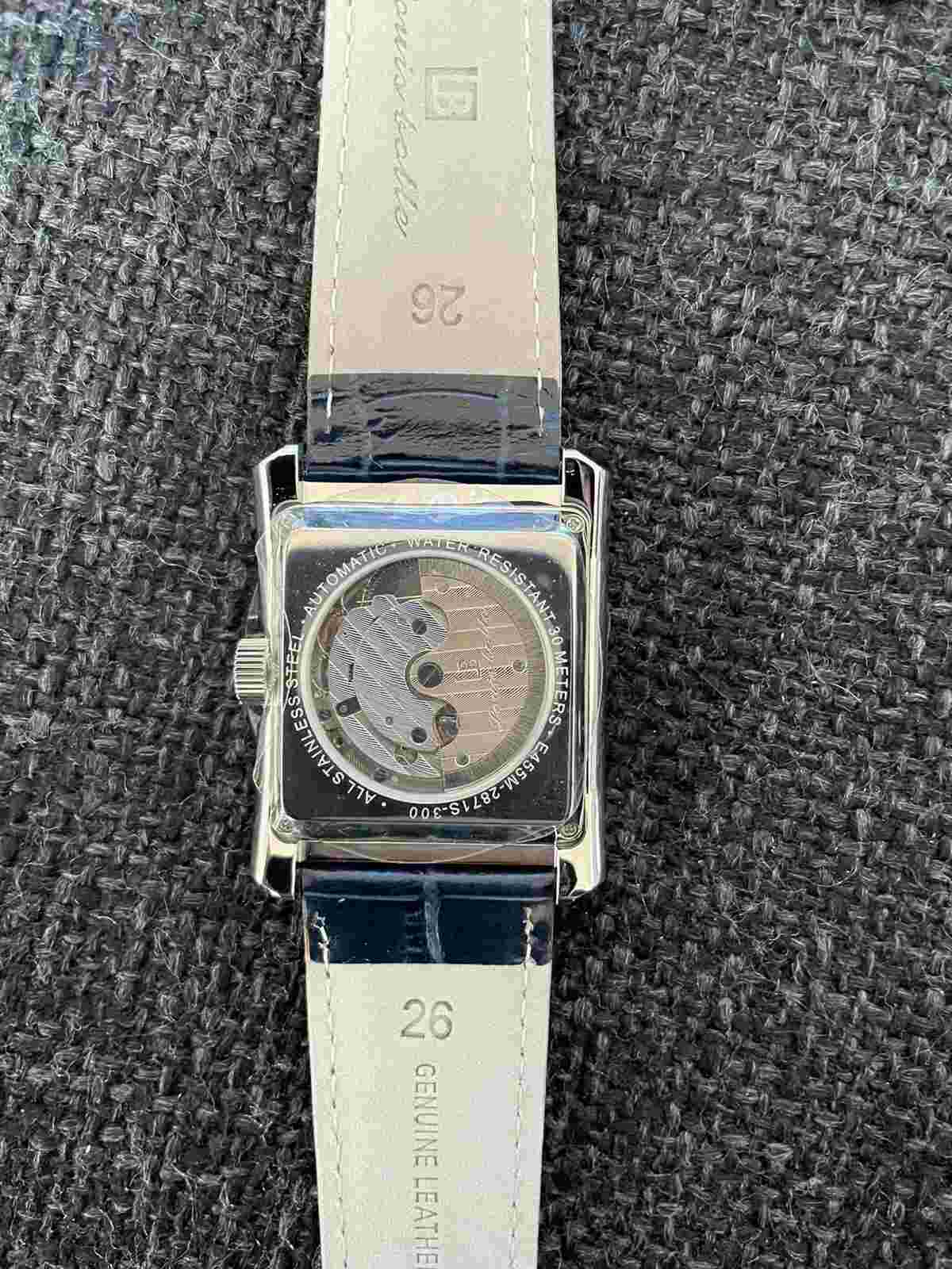 Louis Bolle Seward Automatic Multi-Function Analog Mens Watch Blue Leather