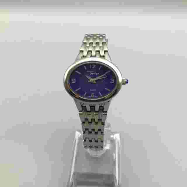 Steel By Design Watch Women 30mm Silver Tone Oval Blue Dial New Battery 7"