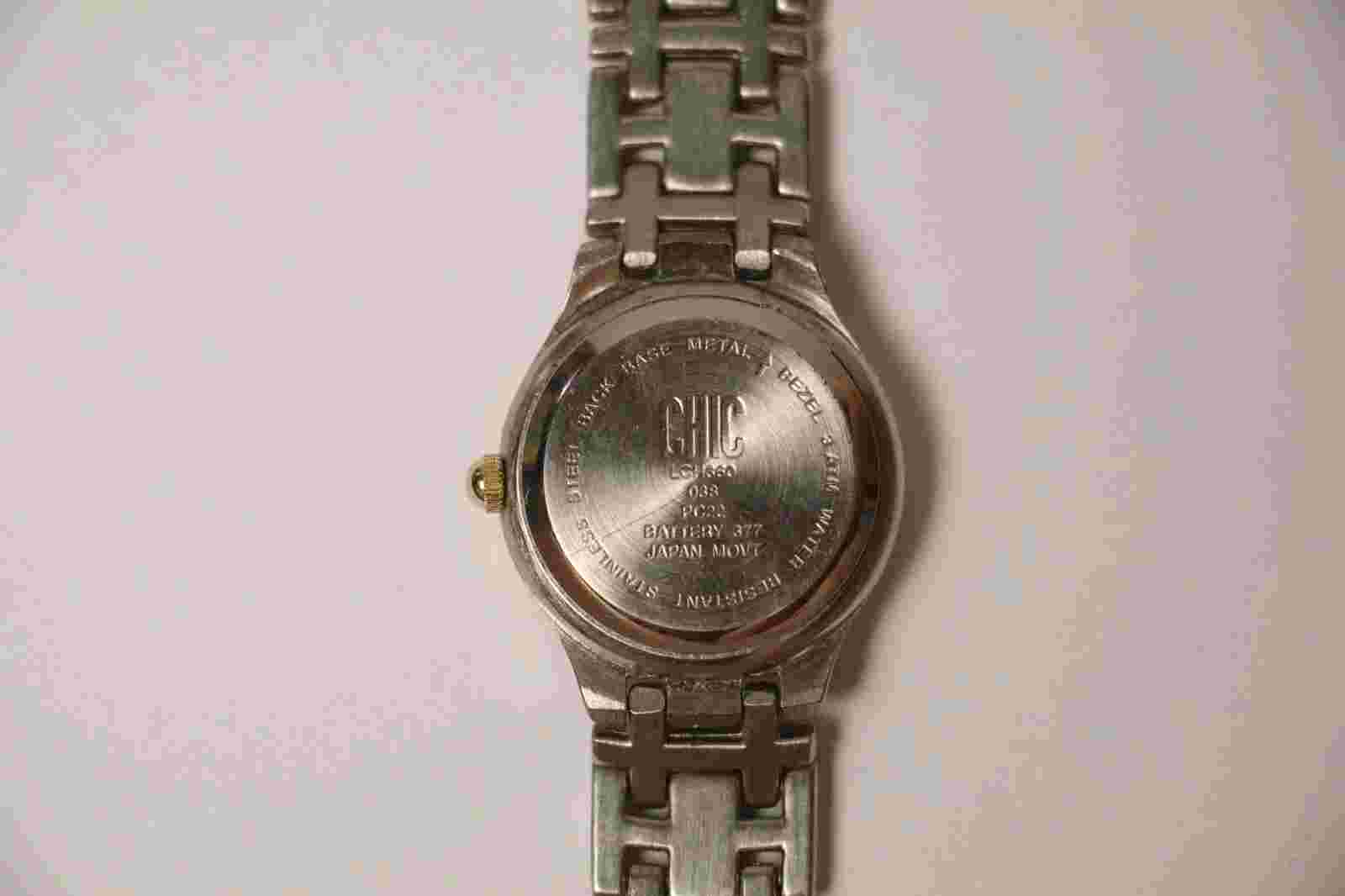Vintage CHIC  3 ATM Water Reistant Quartz 24mm Japan Movement -Gold Silver White