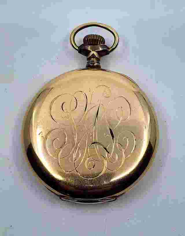 1904 WALTHAM MAXIMUS RIVERSIDE GF  POCKET WATCH 16S 23J MODEL 1899  RUNS  M017