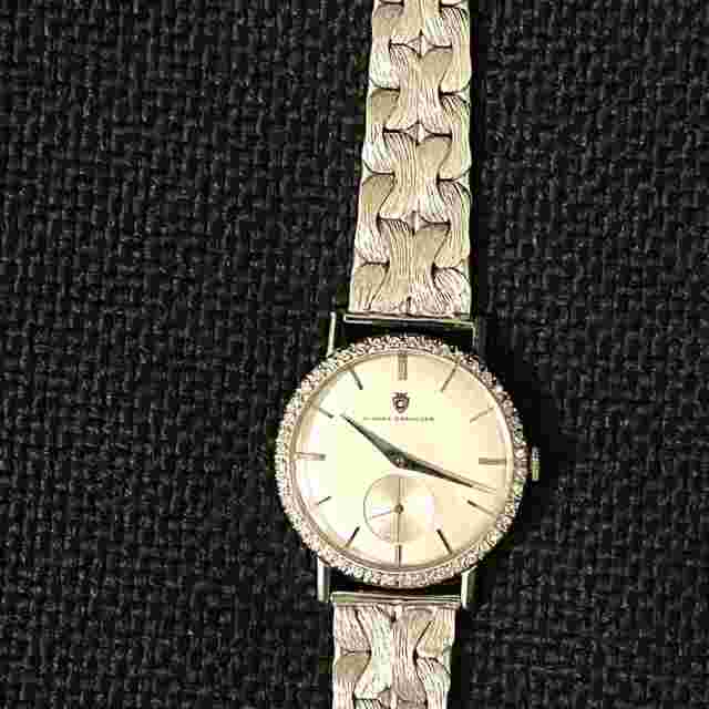 Vintage Nivada Grenchen 18 ct White Gold w/ Custom Diamond Bezel