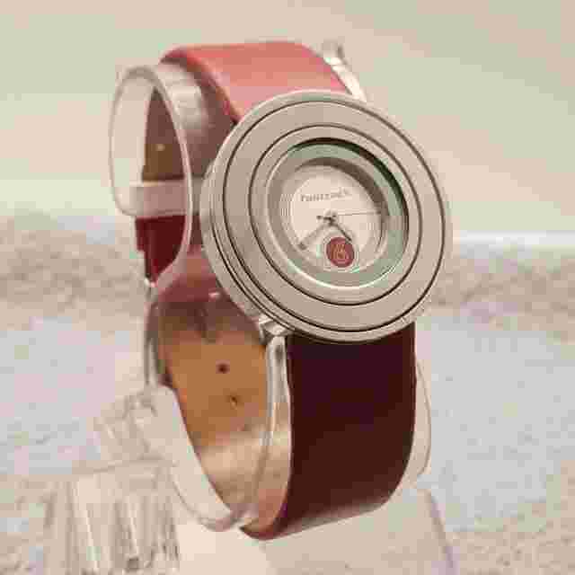 FASTRACK Quartz Analog Watch White Dial Red Leather Band...NEW BATTERY