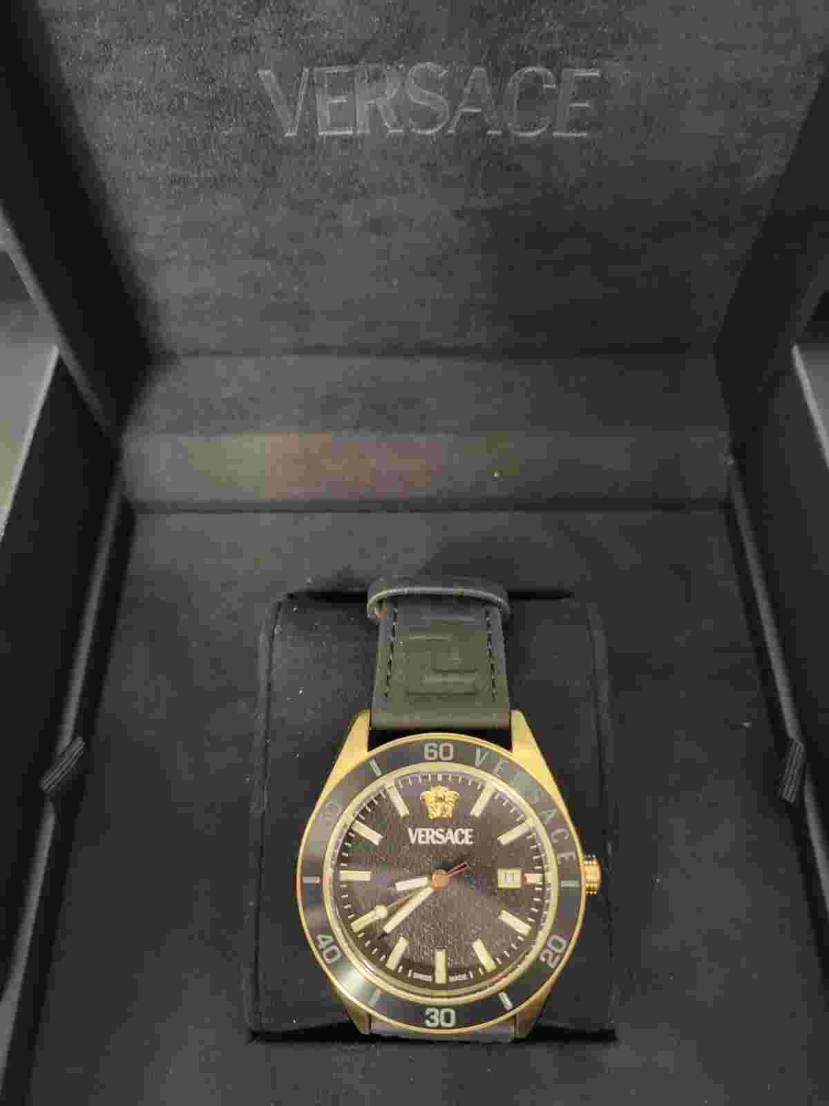 Versace Black Mens Analogue Watch V-dome VE8E00224