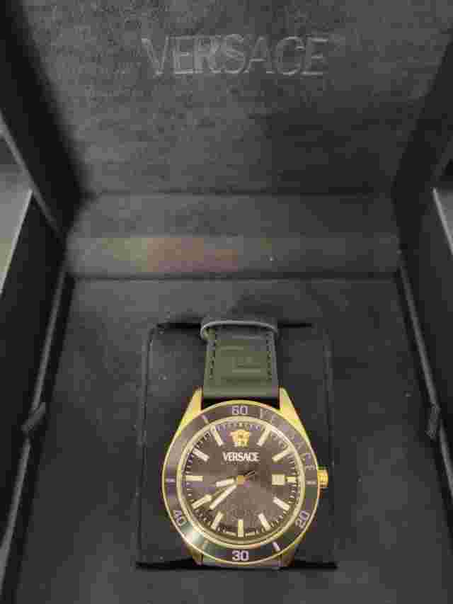Versace Black Mens Analogue Watch V-dome VE8E00224