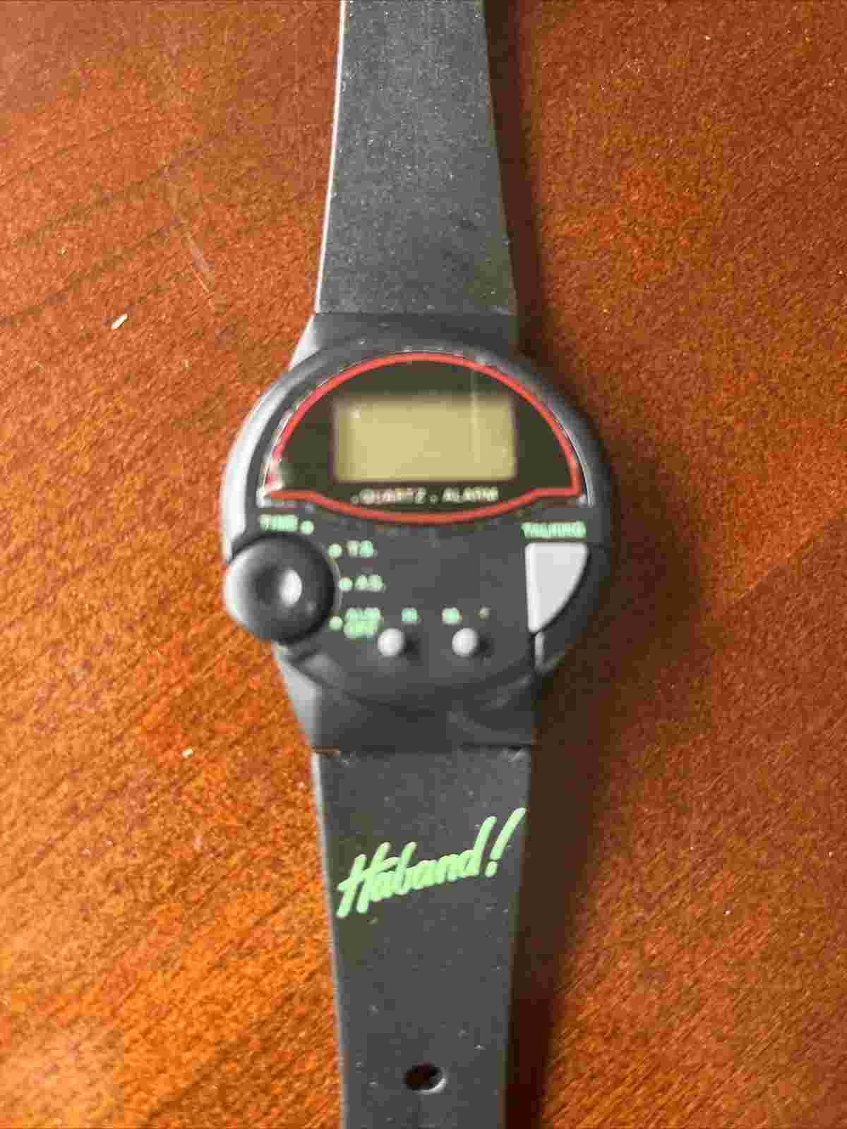 Vintage Haband 1980's Talking Digital Watch w/Rotary Control Easy Set New