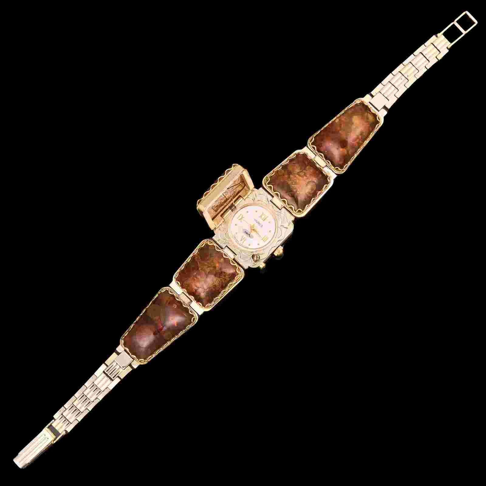Vintage women's amber cocktail QUARTZ watches. Russian Watch Ladies CHAIKA
