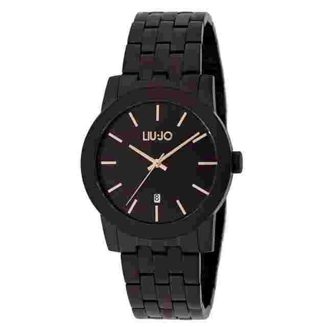 Liu Jo Men's Watch Only Time Equal in Black PVD Steel with Pink PVD Indices
