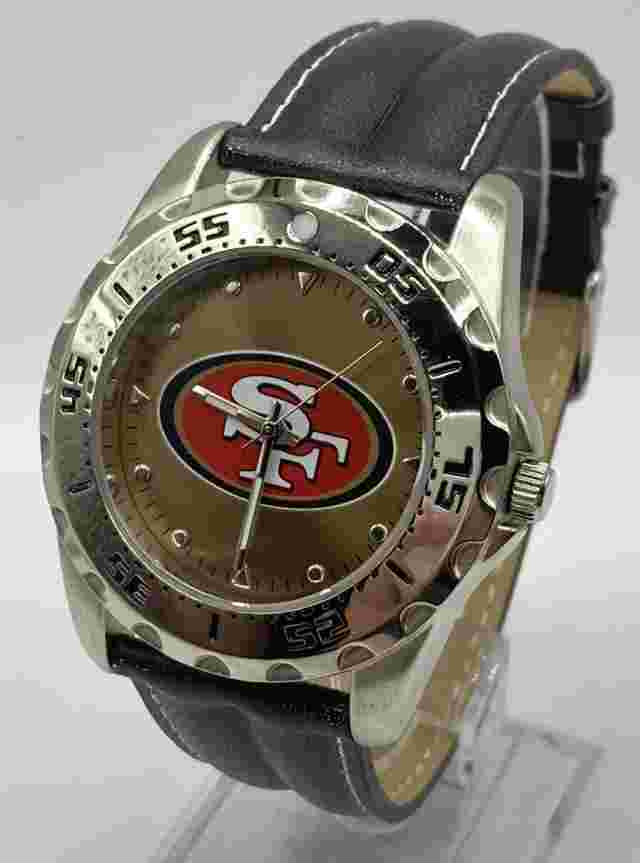 GameTime Vintage Y2K NFL San Francisco 49’s Men’s Leather Band Watch New Batt