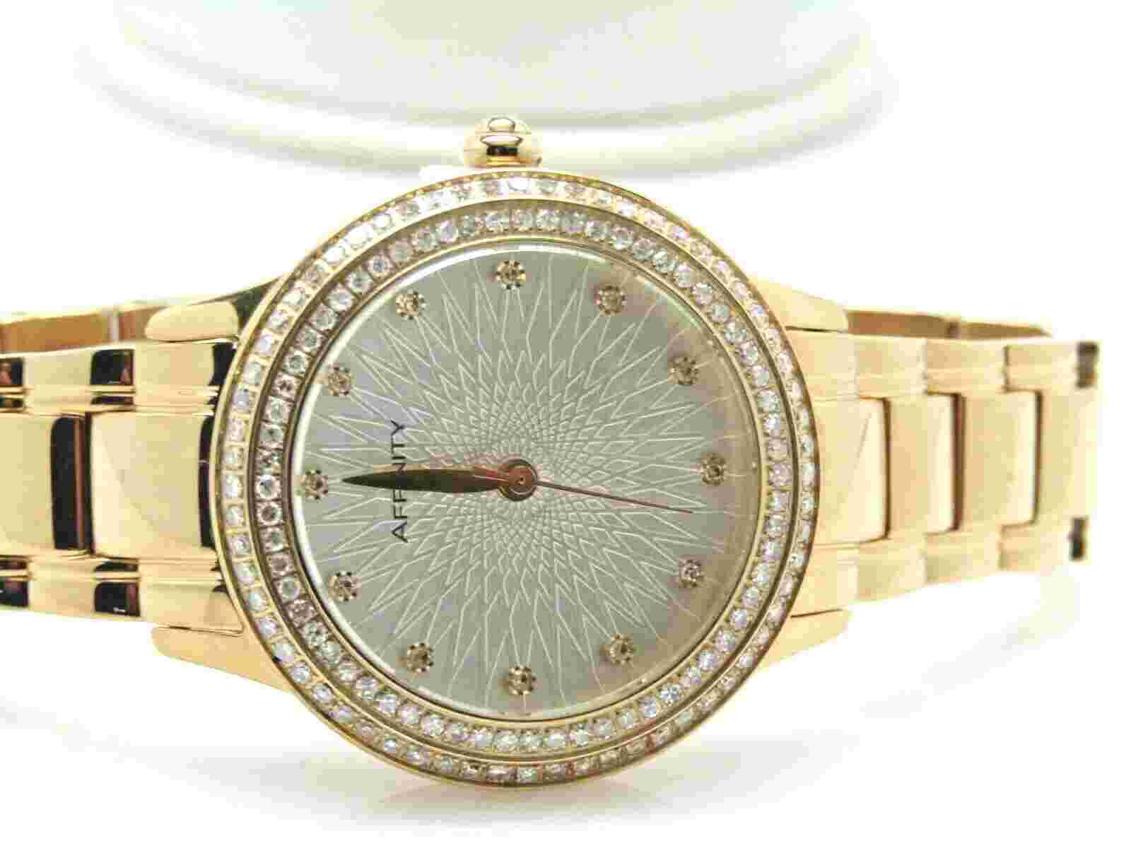 Affinity Pave' Round Diamond Watch, Stainless Steel 1.00 cttw