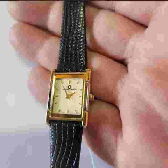 New Old Stock - J.B Champion New York 18mm Silver & Gold Watch With Lizard Band