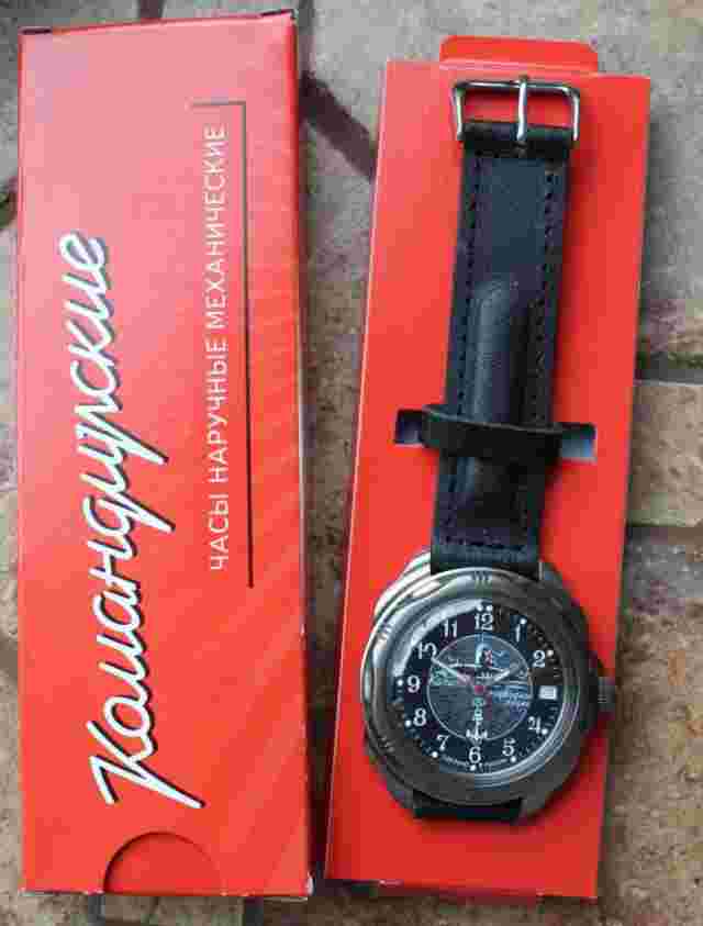 Vostok Komandirsky Russian Mechanical Manual Winding Wrist Watch Titanium 216831