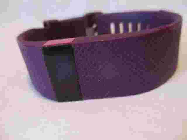 Fitbit Fitness Activity Tracker Digital Wristwatch Purple Buckle Band