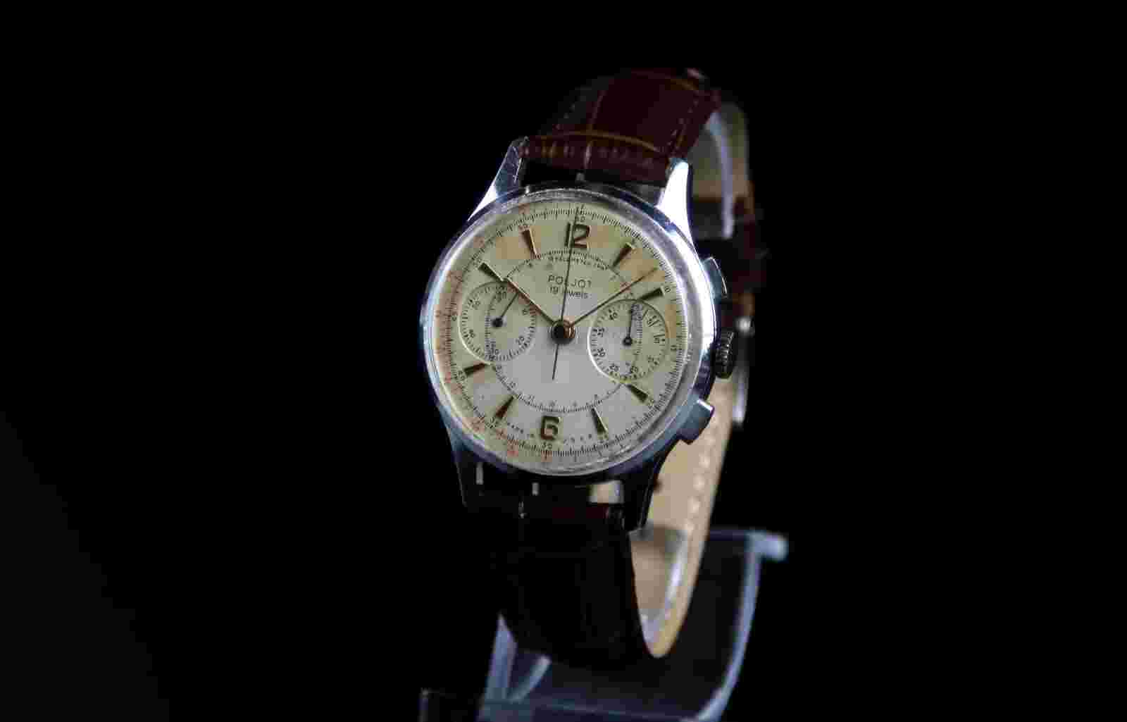 Soviet vintage men's mechanical wristwatch  Chronograph POLJOT (1 MCHZ Kirov)