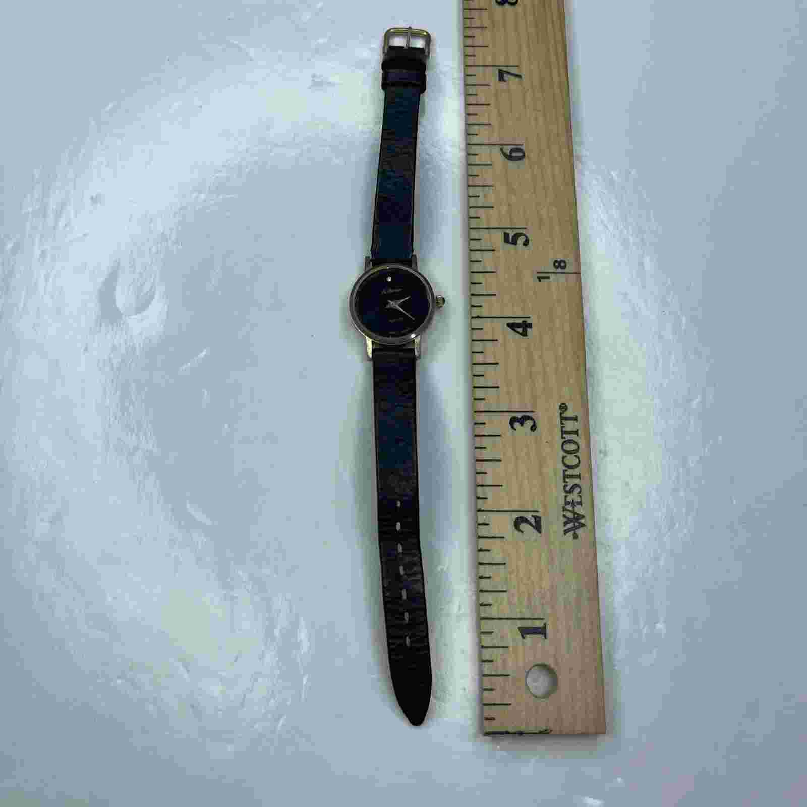 A Le Baron France Gold Black Leather Retro Ladies Stainless Untested