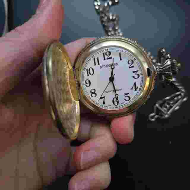 Remington Pocket Watch Horse Embossed Scrollwork Pocket Watch Gold