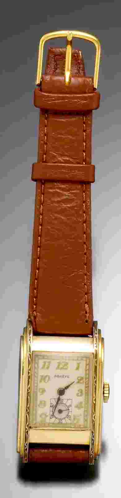 DECO SHEFFIELD SWISS DRESS WATCH C1940S | ASYMETRICAL GOLD FILLED CASE, 17 JEWEL