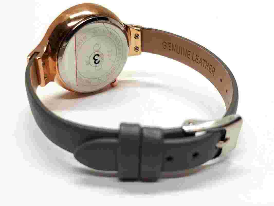 Womens Wrist Watch Quartz Movement Slim Band 30MM Case Butterfly Grey