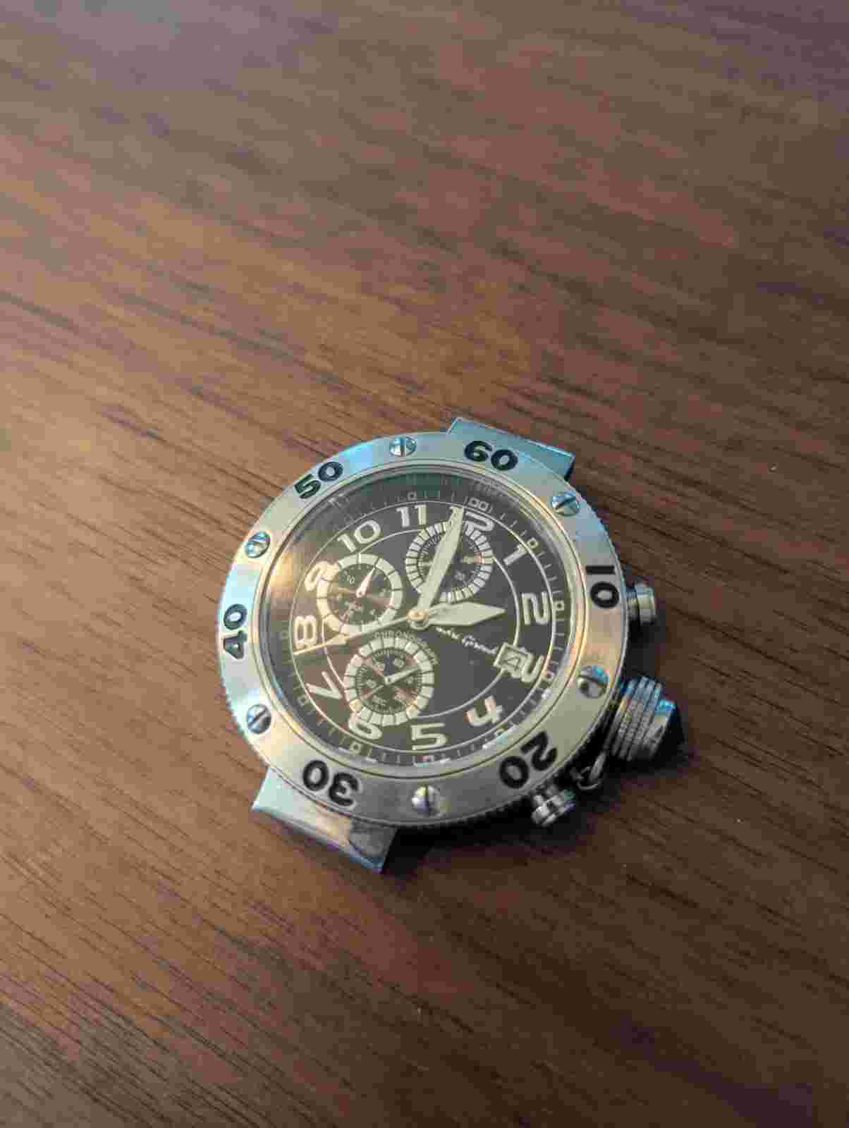 Andre' Giroud Men's Chronograph Watch Face Case Japan Movement Stainless Steel