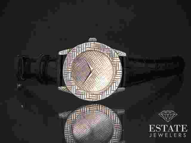 Sterling Silver John Hardy 4874 Basket Weave Bezel Dial Watch i16721