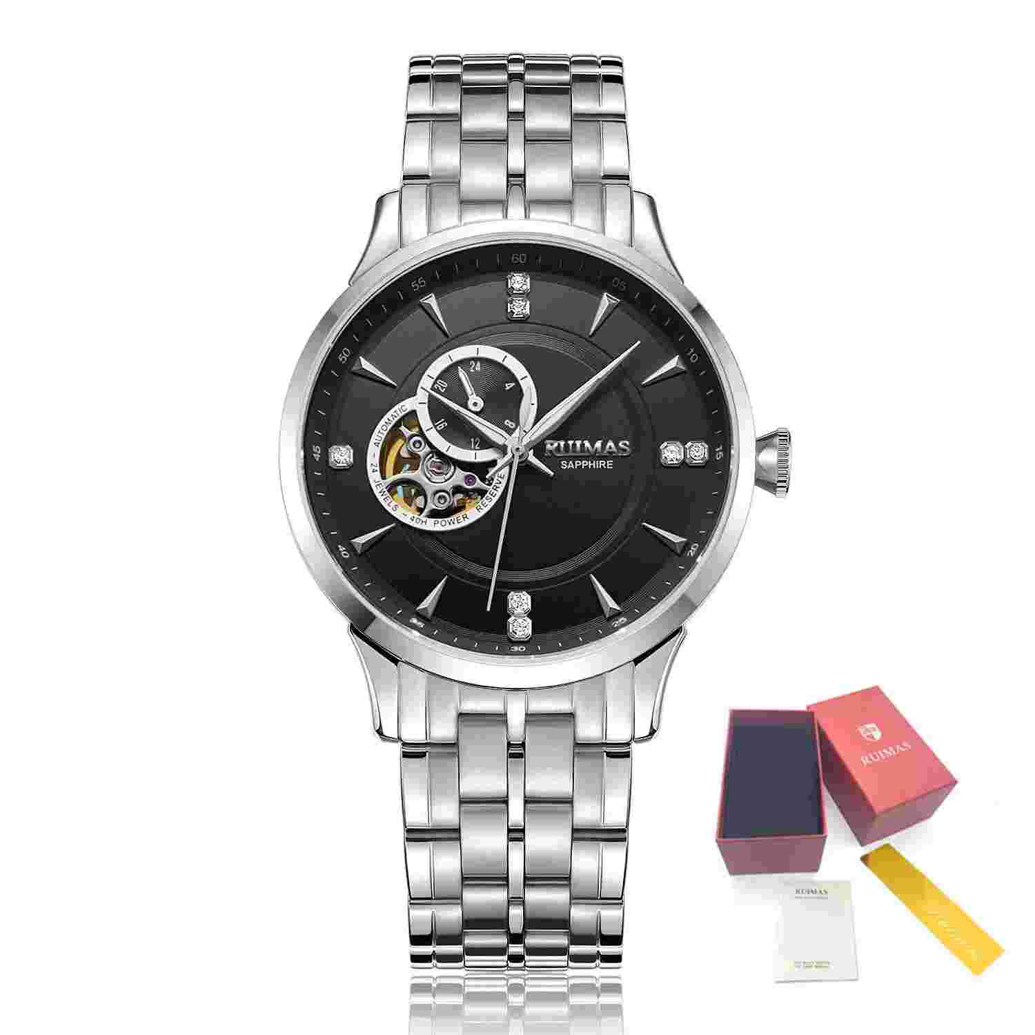 RUIMAS Gold Men Watch Luxury Stainless Steel Automatic Mechanical Watches Sapp