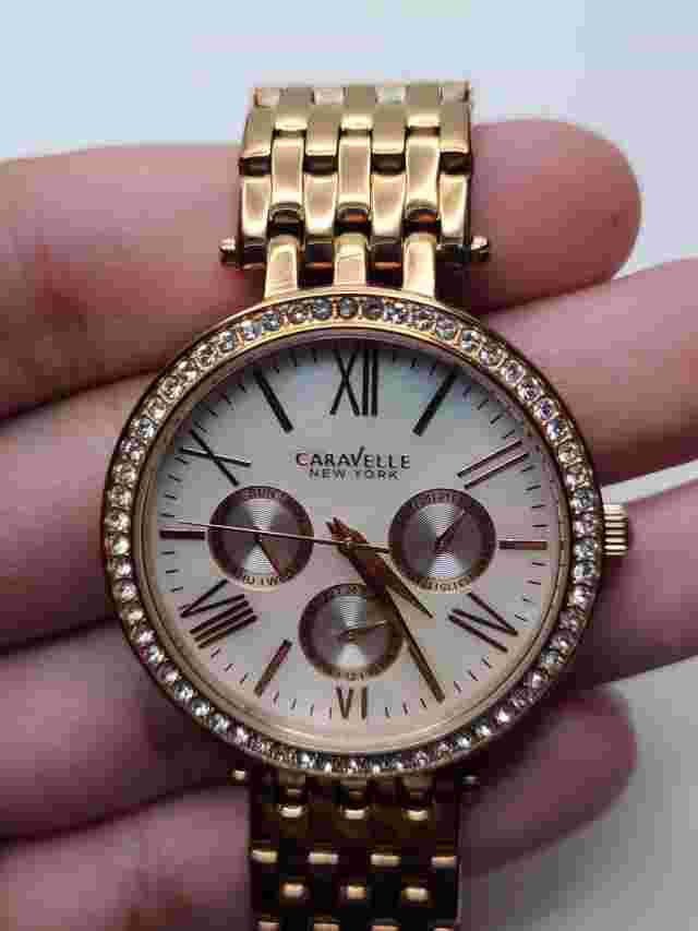 Caravelle by Bulova 44N101 Rose Gold 38 mm Women's Watch New Battery