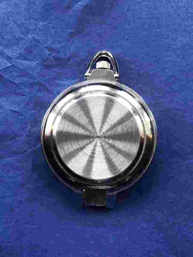 VTG Style Chrome Open-Face Hinged Round Pocket Watch (Working) (I.100/AL1/07)