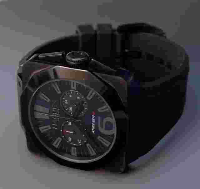 Haurex Athenium-R Square Chronograph Watch Blue /Black Fume Dial 3N372UNB