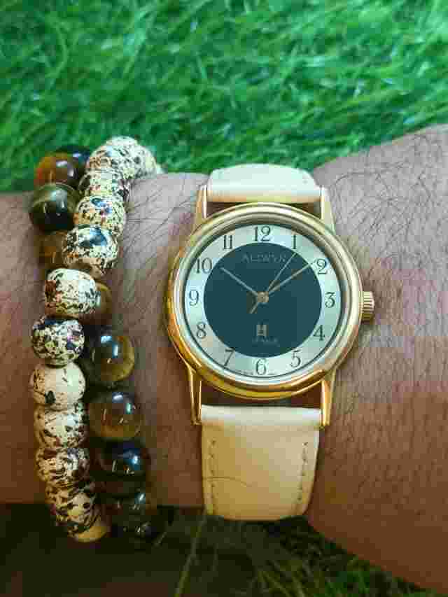 AUTHENTIC ALLWYN 17 JEWELS MEN'S SLIM WINDING INDIA MADE NOS NEW OLD STOCK WATCH