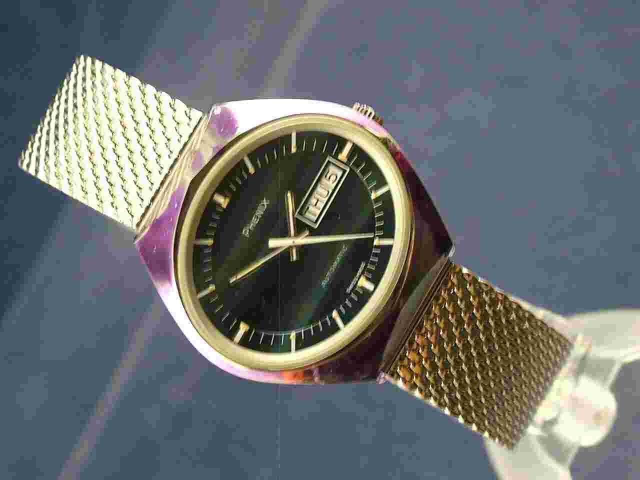 Phenix Revue Automatic Watch 1970s Swiss Vintage New Old Stock Cal ETA 2789-1
