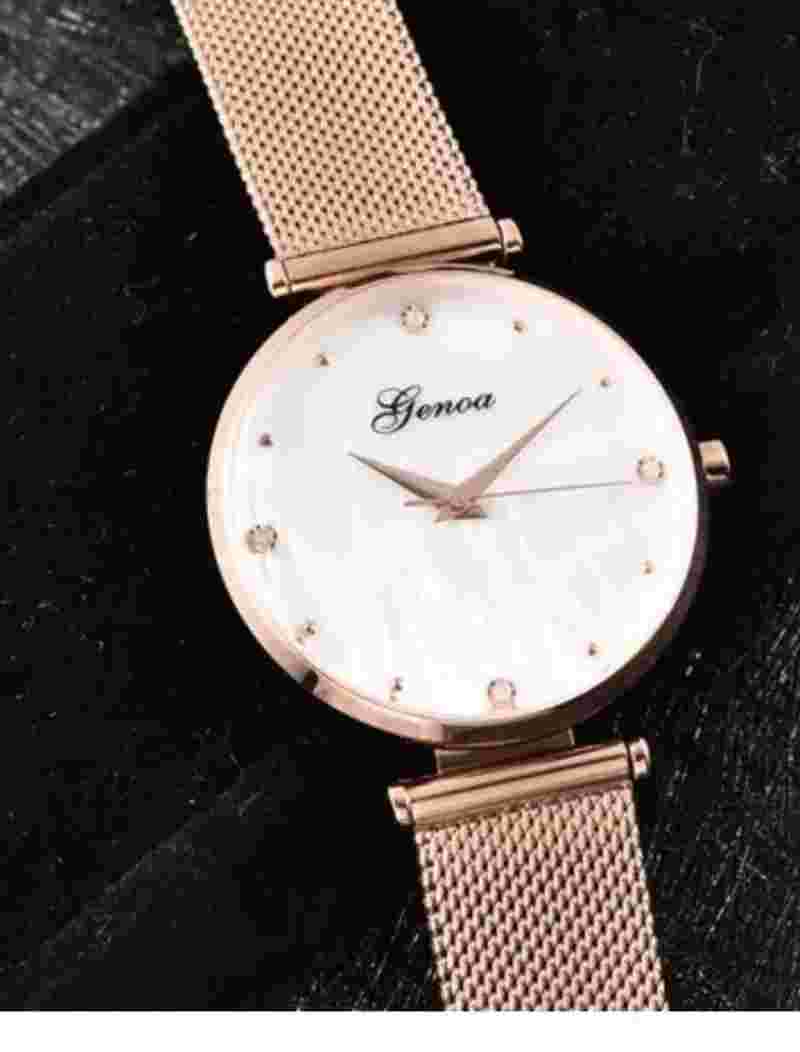 GENOA DIAMOND ACCENT WATCH ion plated rose gold, mother of pearl dial