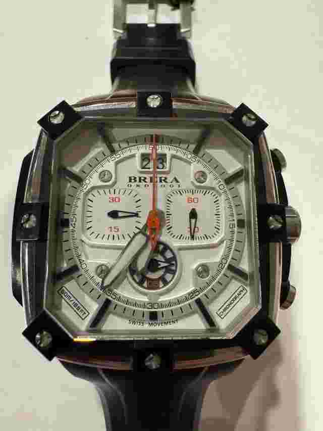 BRERA Orologi Supersportivo Square BRSS2C4601 Black Chronograph Watch