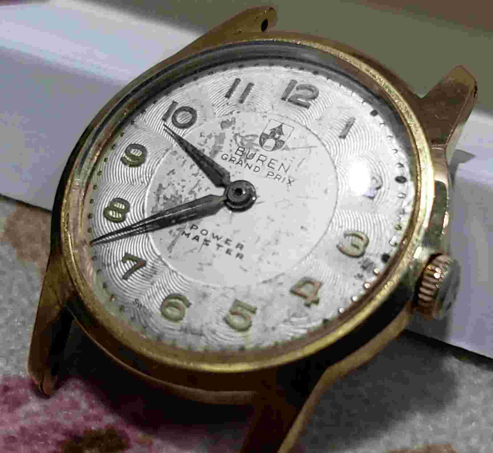 BUREN GRAND PRIX POWER MASTER CAL 1380 MECHANICAL VINTAGE 30MM MENS WATCH