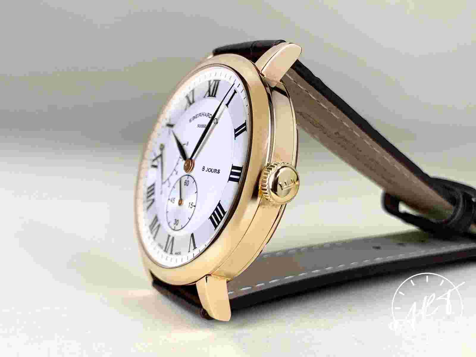 *Rare* Eberhard & Co. 18K Rose Gold 8 Jours Grande Taille Watch 20023 with Box