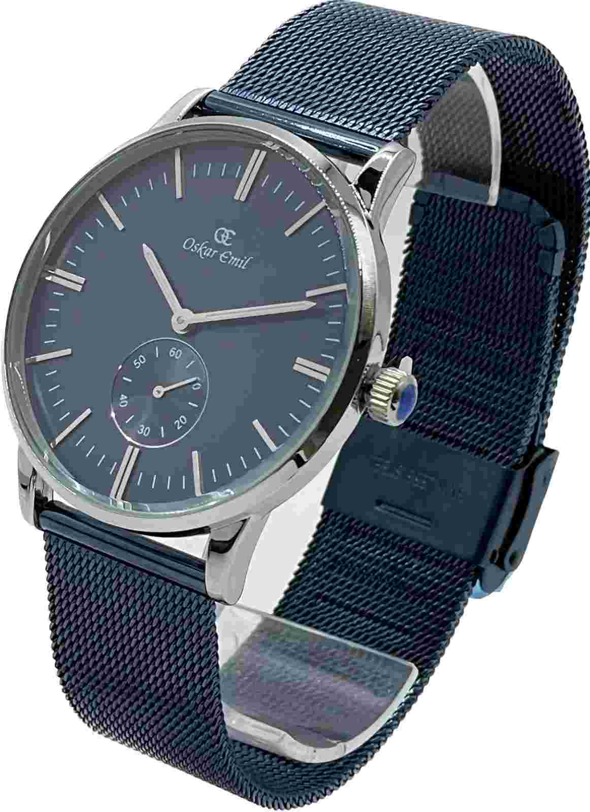 Oskar Emil Classic LINZ Quality Unisex Stainless steel Mesh Bracelet Watch BLUE