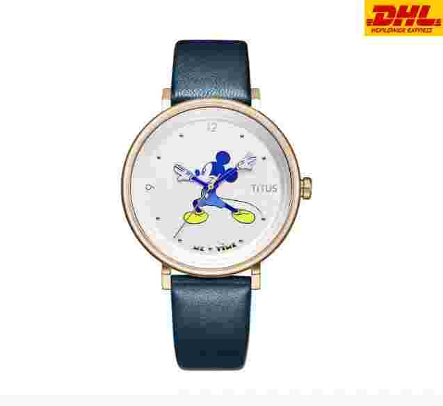 Solvil et Titus Nordic Tale Mickey Mouse ME Time Women's Watch Leather Strap