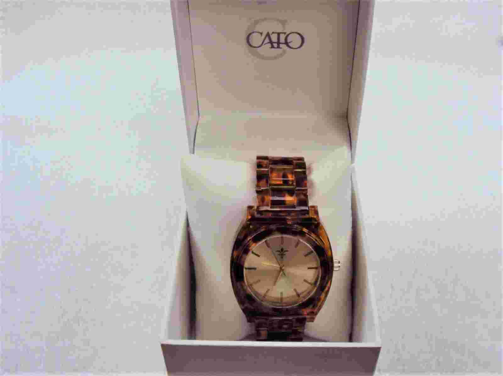 WOMENS CATO QUARTZ FASHION WATCH JEWLERY NIB COOL CLEAR CASE STAINLESS STEEL BAC