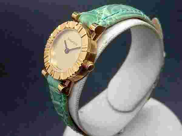 TIFFANY&Co. Atlas D286.755 Gold Dial 2 Hands Ladies Used Watch