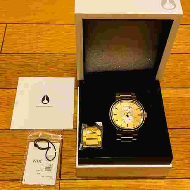 NIXON Capital Automatic Winding Analog Watch A089-510 Gold 10ATM Water Resistant